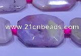 CNG7524 15.5 inches 18*25mm - 25*35mm faceted freeform pink opal beads