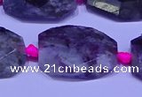 CNG7525 15.5 inches 18*25mm - 25*35mm faceted freeform tourmaline beads