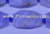 CNG7526 18*25mm - 25*35mm faceted freeform blue lace agate beads