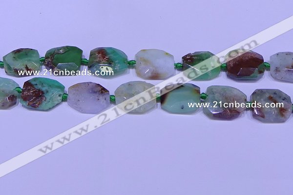 CNG7529 18*25mm - 25*35mm faceted freeform australia chrysoprase beads