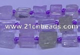 CNG7540 15.5 inches 6*8mm - 10*12mm freeform kunzite beads