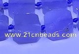 CNG7604 15.5 inches 14*15mm - 15*16mm freeform blue chalcedony beads