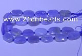 CNG7623 20*30mm - 22*32mm faceted freeform blue chalcedony beads