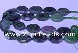 CNG7626 20*30mm - 22*32mm faceted freeform ruby zoisite beads