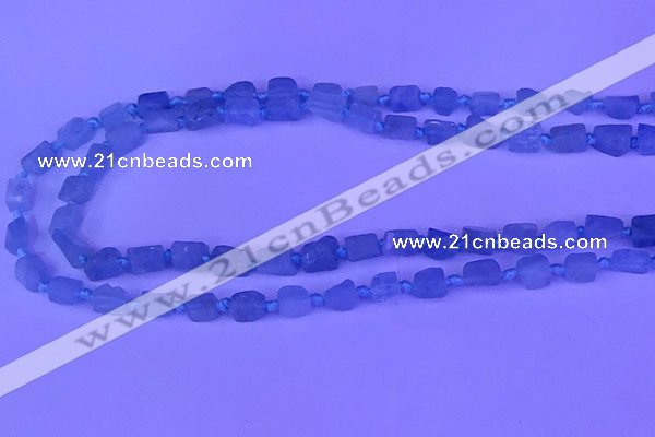 CNG7631 15.5 inches 6*8mm - 8*10mm nuggets aquamarine beads