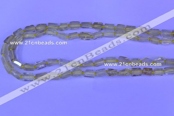 CNG7636 15.5 inches 5*7mm - 8*10mm nuggets lemon quartz beads