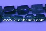 CNG7643 15.5 inches 5*7mm - 8*10mm nuggets green strawberry quartz beads