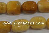 CNG765 15.5 inches 13*18mm nuggets yellow jade beads wholesale