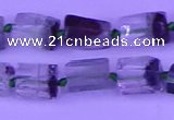 CNG7650 15.5 inches 5*7mm - 8*10mm nuggets green phantom quartz beads