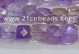 CNG7658 15.5 inches 8*8mm faceted nuggets ametrine beads