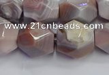 CNG7660 12*16mm - 13*18mm faceted nuggets pink botswana agate beads