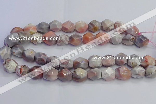 CNG7660 12*16mm - 13*18mm faceted nuggets pink botswana agate beads