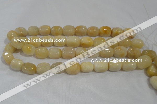 CNG767 15.5 inches 13*18mm nuggets yellow jade beads wholesale