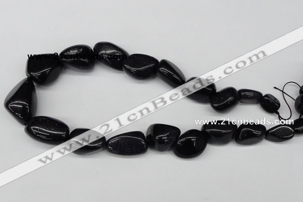 CNG77 15.5 inches 10*14mm - 20*35mm nuggets blue goldstone beads