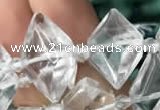 CNG7700 13*20mm - 15*25mm faceted freeform white crystal beads