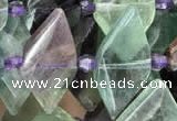 CNG7705 15.5 inches 13*20mm - 15*25mm faceted freeform fluorite beads