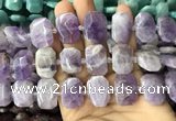 CNG7758 13*18mm - 15*25mm faceted freeform lavender amethyst beads