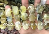 CNG7761 13*18mm - 15*25mm faceted freeform yellow opal beads