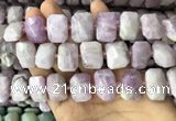 CNG7763 13*18mm - 15*25mm faceted freeform kunzite beads