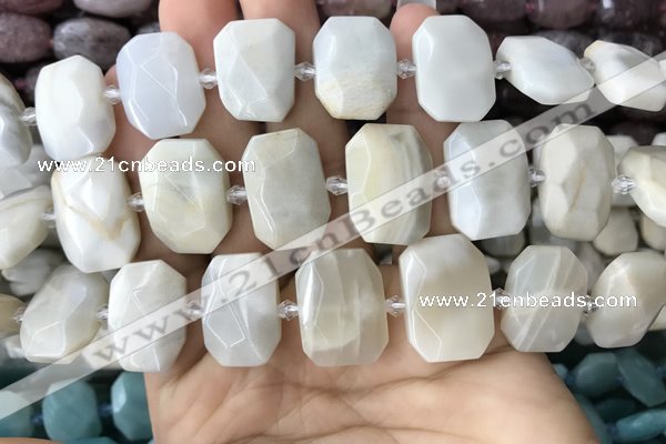 CNG7764 13*18mm - 15*25mm faceted freeform grey moonstone beads