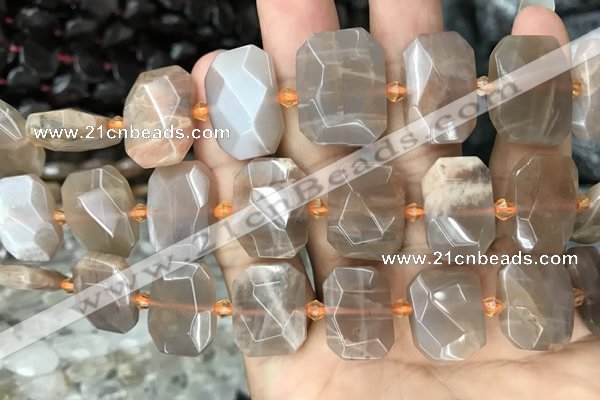 CNG7766 13*18mm - 15*25mm faceted freeform orange moonstone beads