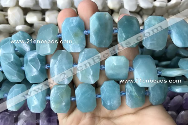 CNG7770 13*18mm - 15*25mm faceted freeform amazonite beads