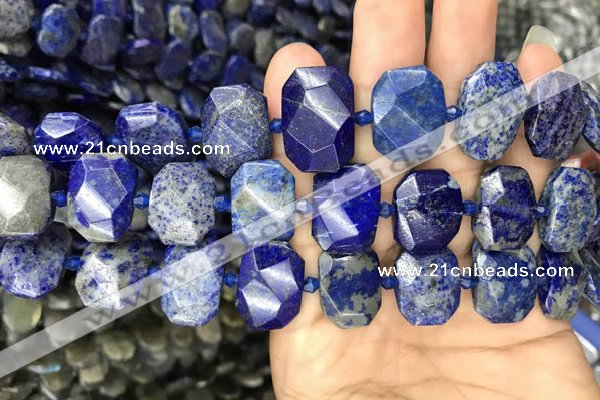 CNG7775 13*18mm - 15*25mm faceted freeform lapis lazuli beads