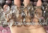 CNG7779 13*18mm - 15*25mm faceted freeform smoky quartz beads