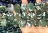 CNG7783 15.5 inches 13*18mm - 15*25mm faceted freeform moss agate beads