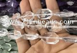 CNG7800 13*18mm - 18*25mm faceted freeform white crystal beads