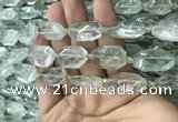 CNG7803 13*18mm - 18*25mm faceted freeform green quartz beads