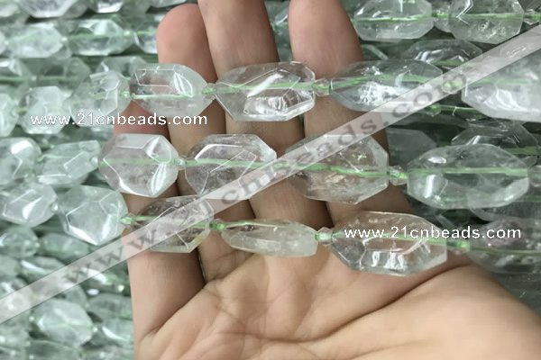 CNG7803 13*18mm - 18*25mm faceted freeform green quartz beads