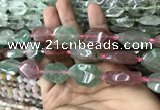 CNG7807 13*18mm - 18*25mm faceted freeform mixed strawberry quartz beads