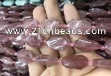 CNG7808 13*18mm - 18*25mm faceted freeform strawberry quartz beads