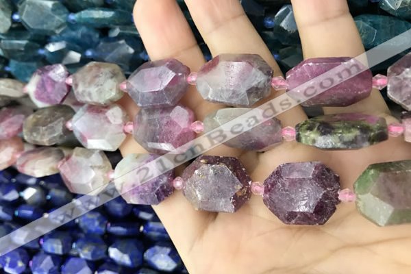 CNG7809 15.5 inches 13*18mm - 18*25mm faceted freeform tourmaline beads