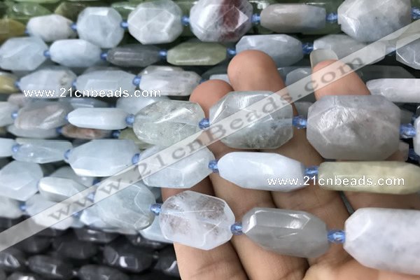 CNG7811 15.5 inches 13*18mm - 18*25mm faceted freeform aquamarine beads