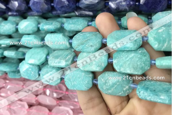 CNG7814 15.5 inches 13*18mm - 18*25mm faceted freeform amazonite beads