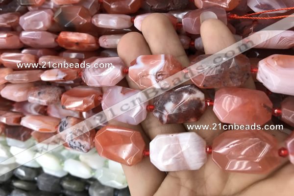 CNG7816 13*18mm - 18*25mm faceted freeform red agate beads