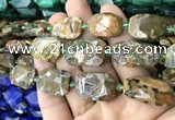 CNG7818 15.5 inches 13*18mm - 18*25mm faceted freeform rhyolite beads