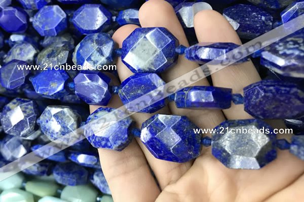 CNG7823 15.5 inches 13*18mm - 18*25mm faceted freeform lapis lazuli beads