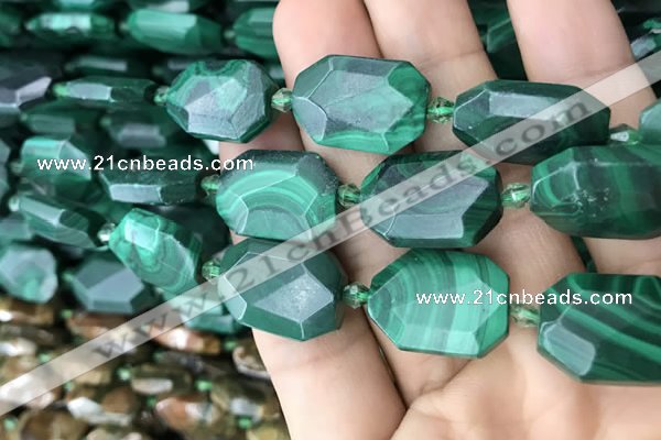 CNG7824 15.5 inches 13*18mm - 18*25mm faceted freeform malachite beads