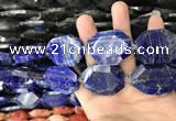 CNG7836 22*30mm - 28*35mm faceted freeform lapis lazuli beads