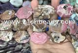 CNG7838 22*30mm - 25*35mm faceted freeform rhodochrosite beads