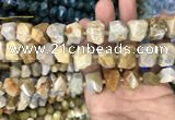 CNG7844 12*16mm - 15*20mm faceted nuggets fossil coral beads