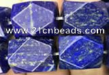 CNG7848 15.5 inches 12*16mm - 13*18mm faceted nuggets lapis lazuli beads