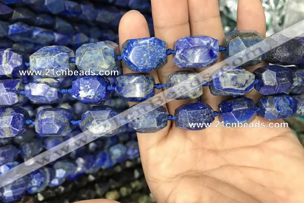 CNG7850 15.5 inches 12*16mm - 15*20mm faceted nuggets lapis lazuli beads