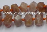 CNG7854 15.5 inches 6*10mm - 8*12mm faceted nuggets sunstone beads