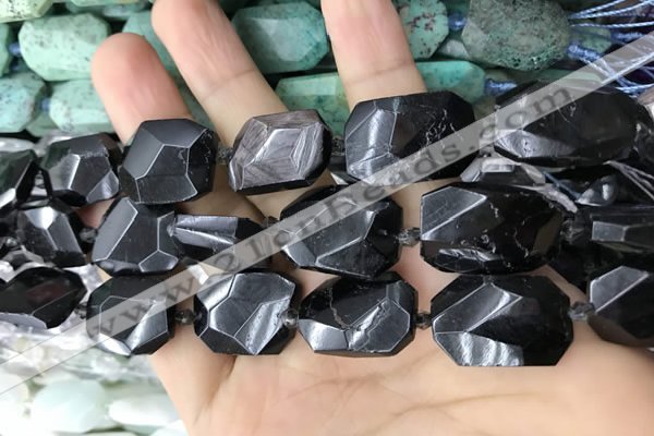 CNG7868 13*18mm - 18*25mm faceted freeform hypersthene beads