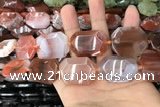 CNG7873 22*30mm - 28*35mm faceted freeform red agate beads