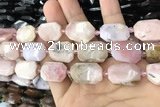 CNG7891 13*18mm - 18*25mm faceted freeform pink opal beads